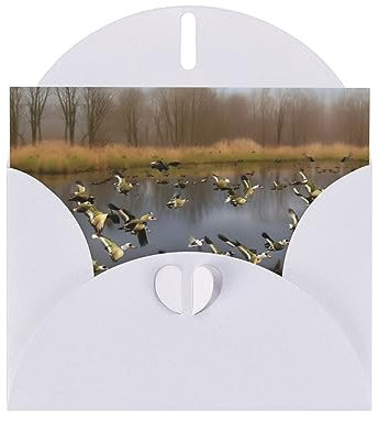 WURTON Grußkarten mit Jagd-Motiv fliegende Wildenten, halbgefaltet, für alle Anlässe, Party-Einladungen, Feiern