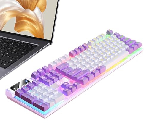 Teclado para juegos con cable,Teclado para computadora con cable, Teclado de juego con sensación mecánica de 104 teclas, Teclado luminoso, teclado de computadora de escritorio, teclado de juego para P