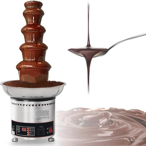Large Capacity Chocolate Fountain Machine, 4/5/6/7 Tiers Commercial Chocolate Fondue Waterfall with Temperature Control, Sauce Heater for Party Restaurant Wedding Buffet Equipment(5th Floor)
