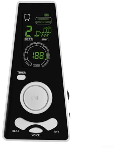 Elektronischer digitaler Metronom Timer mit leicht ablesbarer Anzeige, geeignet für verschiedene Instrumente (weiß)