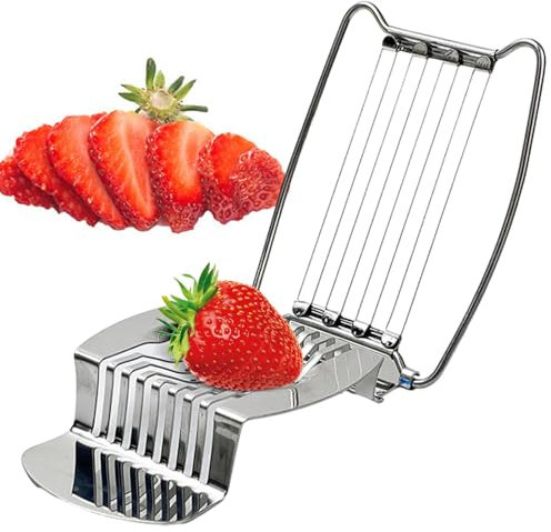 Cortador de huevos de acero inoxidable, picador resistente para huevos duros, accesorio de cocina versátil para cortar huevos fácilmente, ideal para preparar ensaladas de frutas, herramienta de huevo