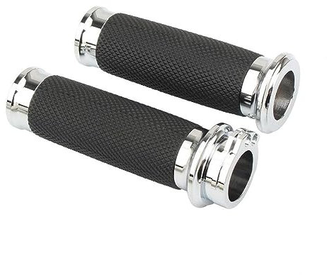 CBNFDKEOI Motorrad 7/8 22mm Lenkergriffe 25mm 1 Zoll Motorrad Lenker Griffe Hand Grip Gummi Aluminium Handgriffe Für Harley XL XR Touring Dyna Softail 95-15