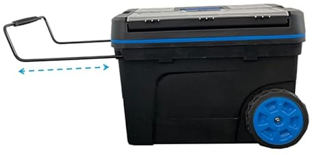 Mobiler Werkzeugtrolley, 95 Liter, mit Kunststoffinlay, ausziehbarem Handgriff