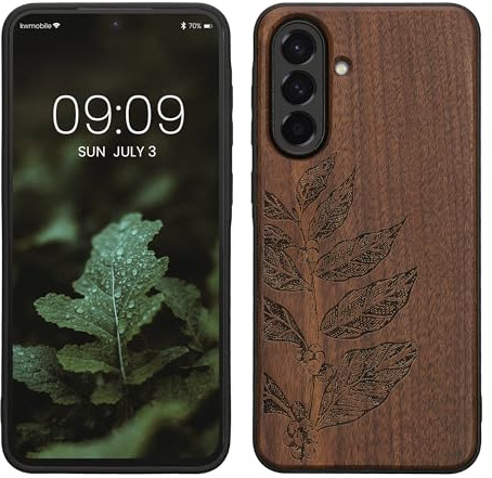 kwmobile Housse Compatible avec Samsung Galaxy A56 5G Coque - Étui de Protection Rigide Antichoc avec Cadre en TPU - Brun foncé