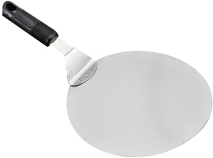 BESTYASH Pelle à Pizza Ronde Acier Inoxydable Avec Manche Noir Pour Transfert De Gâteaux Et Tartes Lavable