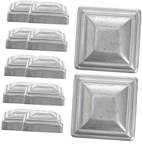 Tofficu 12 Piezas Unidades Tapas Cuadradas para Postes de Valla de Hierro Resistente con Diseño Estable y Lisos para Protección y Decoración de y Barreras