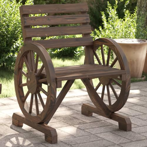 HaoChrymec Gartenstuhl aus Massivholz Tanne, Outdoor Stuhl mit Armlehnen, Ergonomisches Design, Gartensessel Outdoor, Balkon Stühle, 58 x 58 x 78.5 cm