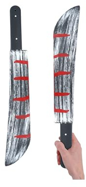Bloodied Machete Halloween Costume Prop – 50cm Fake Weapon Accessory for Adults & Kids – Scary Fancy Dress, Zombie, Killer, Clown, Horror Movie Cosplay, Trick or Treat Party Decoration