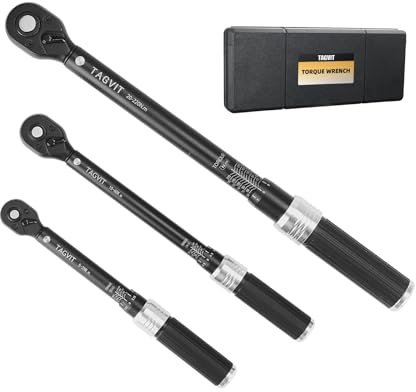 3-Piece Torque Wrench Set - 5-25NM, 10-60NM, 20-220NM High Accuracy Torque Tools for Automotive Repair, Workshop & DIY Heavy-Duty, Corrosion-Resistant Ideal for Mechanics, Hobbyists & Metalworki