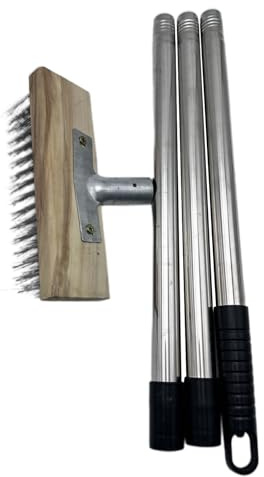 Yidueace Cepillos De Alambre para Limpieza - Cepillo De Cerdas De Alambre 150 Cm,Cerdas Duras Extra Fuertes con Mango Largo para Limpiar Suelo Barandilla,Suelo Terraza Pared Exterior Baño Musgo