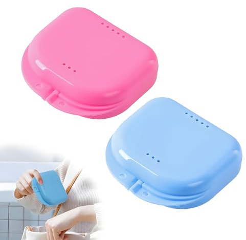 Jetstream 2 Pièces Boite Gouttiere Dentaire, Boite Appareil Dentaire, Convient pour les Prothèses Dentaires, les Appareils Orthodontiques, les Plaques Occlusales et les Plaques de Bruxisme