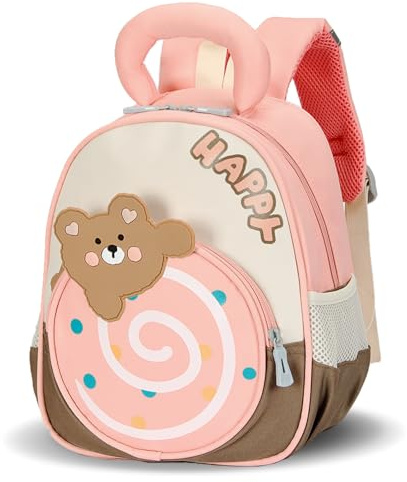 PROTAURI Sac à Dos Maternelle pour Filles avec Sangle Thoracique, 1-5 Ans, Cartable Maternelle avec Bandes Réfléchissantes, Hydrofuge et Léger, Rose