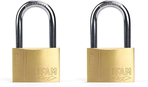IFAM Candado Antirrobo SR60AL Gama Start, 60 mm, Arco Largo, Sistema Doble Enganche, Incluye 2 Llaves de Serreta, Resistencia y Fiabilidad, Ideal para Maletas, Taquillas, Cajones y Cajoneras, Talleres