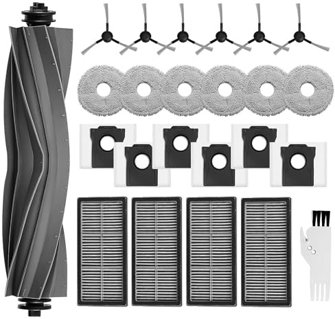 24 Pezzi Accessori per Robot Aspirapolvere per Dreame L10S Pro Ultra Heat, L10S Ultra Gen 2, X30 Ultra, X40 Ultra, Includono Spazzola Principale, Spazzole Laterali,Fáciles de instalar y reemplazar