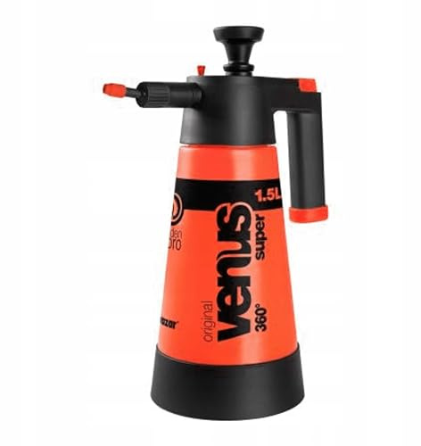 Kwazar 34701 Sprühflasche Venus Super 360 Grad Drucksprüher für Garten, Orange, 1,5 L