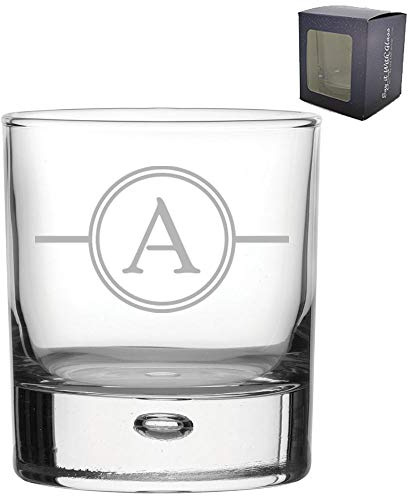 Personalised Engraved Initial Whiskey Glass, Gift Boxed, Ideal for Birthdays, Christmas, Wedding Gifts