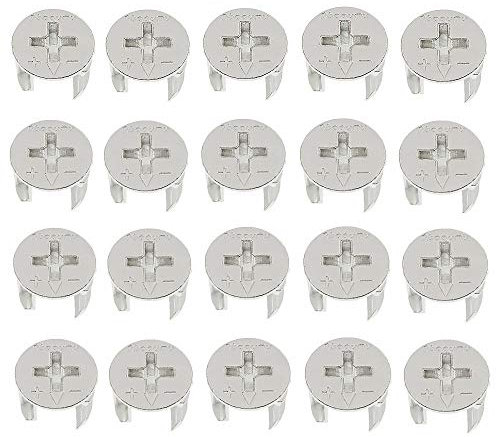 JZK 20 x Excéntrico Leva para Muebles 15mm x 12mm - Accesorios de Conexión, Tornillos de Fijación y Tuercas para Gabinete