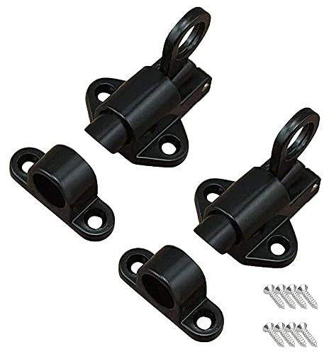 Bhina 2 Stk Automatische Verriegelung Türriegel,Federverriegelung,Automatische Türriegel,Bounce Türriegel,Spring Bounce Türschraube,Mit Schrauben,Geeignet Für Fenster,Holztüren,Schranktüren,Schwarz