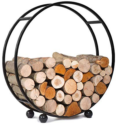KAMINLICHT CookKing Kaminholzregal Daisy, Rundes Brennholzregal innen & außen, Stahl, Schwarz, 82x80cm