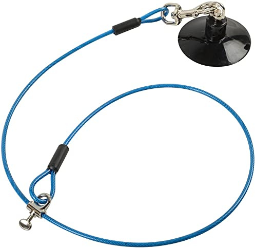 Furzone Hundeleine mit Saugnapf, langlebig, zum Baden, Pflegen, Duschen, blau