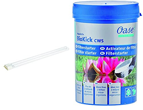 Oase 55432 Ersatzlampe UVC 36 W, passend für Bitron C 36 W, Bitron C 72 W (2x) und FiltoClear 20000 & Starterbakterien für Teichfilter AquaActiv BioKick, 200 ml