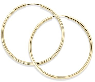 Mary & Jules Creolen Gold aus 925 Sterling Silber, schlichte, feine Damen Ohrringe Gold Creolen, aus recyceltem Silber, Echtschmuck, goldene Ohrringe Damen, Ohrstecker für Frauen und Mädchen
