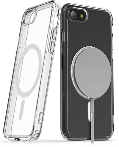 ENCASED Magnetic Clear Back Case Designed for iPhone SE, Slim Phone Case Compatible with Magnetic & Accessories (Fits iPhone 8, SE 2020 and 2022)