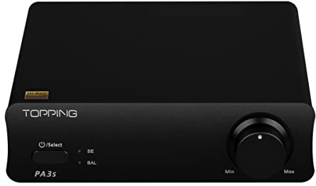 Topping PA3s Fully Balanced Amplifier MA12070 x 2 Verstärker RCA TRS Class D Amp 80 W x 2 Leistungsverstärker für DX3Pro+ Schwarz
