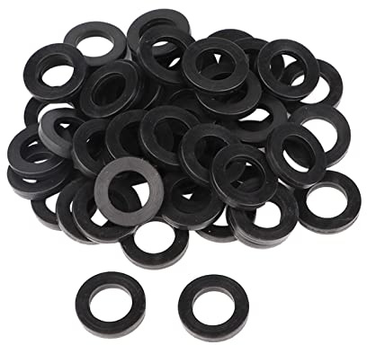 50-pcs Gummi-flache Unterlegscheibe 19mm OD, 11mm ID, 3mm Stärke, Dichtung für Duschschlauch (schwarz)