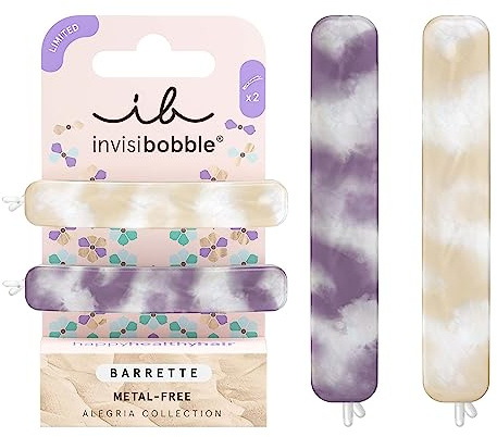 Invisibobble épingles à cheveux femmes violettes Barrette Édition Limitée x2 - Pinces durables avec une adhérence ferme - Ornements de cheveux sans métal doux avec des cheveux