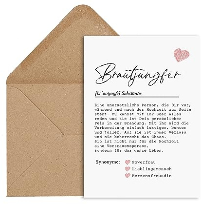 Nastami Postkarte DEFINITION inkl. Briefumschlag (Brautjungfer)