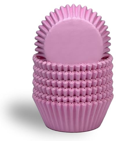 Gcardist Lot de 300 caissettes à cupcakes standard de qualité alimentaire rose clair uni pour cupcakes (taille standard)
