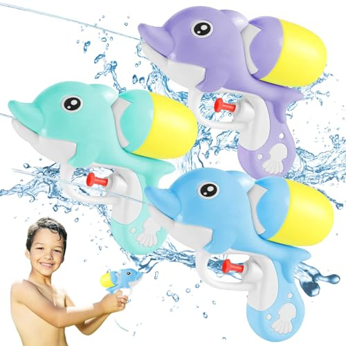 3 Stück Wasserpistole für Kinder, Mini Wasserspritzpistolen, Tiere