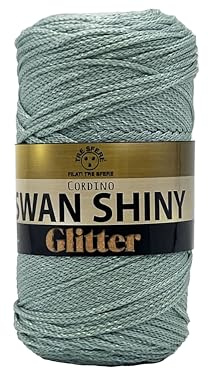 filati italiani cordini laminati Swan Glitter 500g - 450 metri per borse handmade e molto altro ancora (giada/lux, SHINY GLITTER)