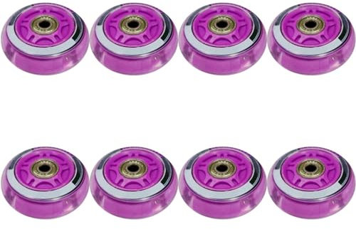 Generisch Inline Skate Rollen Inline Skate Räder 64/70/72 mm Inline Ersatzräder Härte 82A Indoor/Outdoor Rollschuh Räder mit Lagern 8 Stück