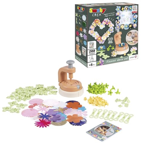 Smoby kreativa dekorationsset för att skapa dina egna blommiga kompositioner och dekorativa ramar. 200 tillbehör för barn från 5 år