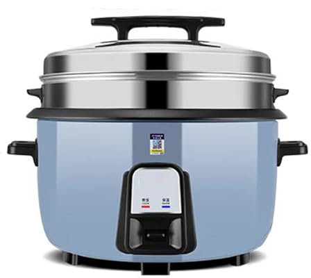 Olla arrocera grande con vaporera (8L-45L) Cantina Comercial Hotel Hogar Olla arrocera antigua de gran capacidad for 8-60 personas, usada en EE. UU./UE(36L)