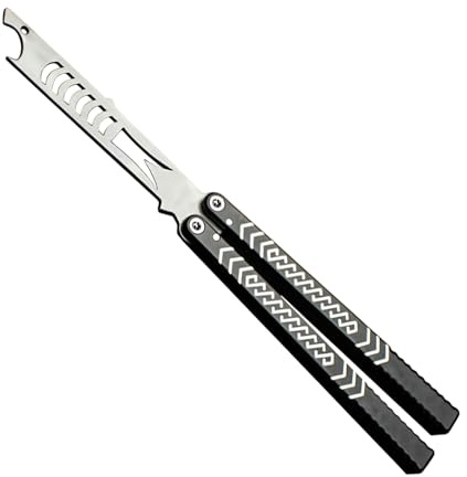 yeeplant Professionell fjärilskniv, Balisong 9,8 tum rakkniv för vändning övning och gör-det-själv-hantverk, smidig 180° flip action endelad svängdesign fjäril knivtränare aluminium