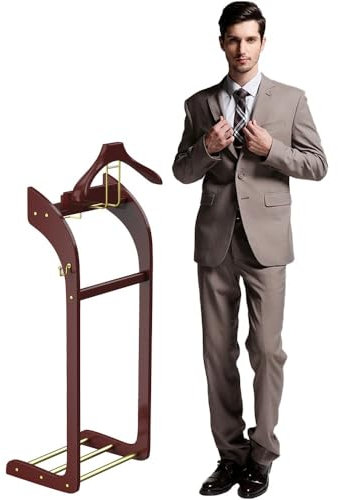 Suvip Parts Herrendiener für Damen und Herren, freistehend, aus Holz, mit Schubladen und Ablage, Holz-Metall-Mix, Schlafzimmer-Kleiderbutler für Büro, Schlafzimmer, 114 x 35 x 4