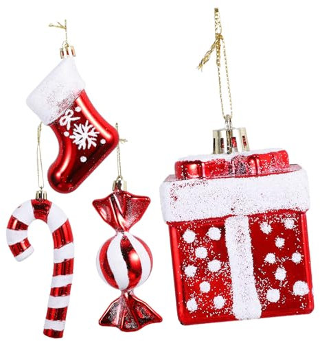 OKUMEYR 4stücke Weihnachtsbaum Anhänger Weihnachten Party Dekoration Hängeornamente Weihnachtsbaum Ornament DIY Verschönern Für Zuhause Hotel Einkaufszentrum