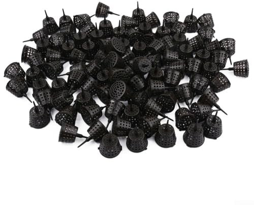 Feegow Lot de 100 boîtes d'engrais en résine pour plantes, boîtes d'engrais de jardinage, boîte à engrais pratique (grand café + couvercle)