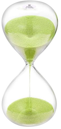 SuLiaoClessidra Verde Grande 60 Minuti Timer, Clessidra Vetro Bambini Aule Casa Scrivania Ufficio