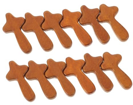 MAGICLULU 12piezas Minicruz De Madera Para Oración Adornos De Cruz Religiosa Cruz Cristiana De Madera Para Manualidades Cruces Decoración De Comunión y Crucifijos