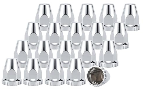 33mm x 2 7/8 Chrome ABS Lug Nut Covers – Fits 33mm Wheel Nuts,Push-On Dome Caps for Semi Trucks, Trailers, Big Rigs, Protective Hub Covers for Heavy Duty Wheels 20 Pack