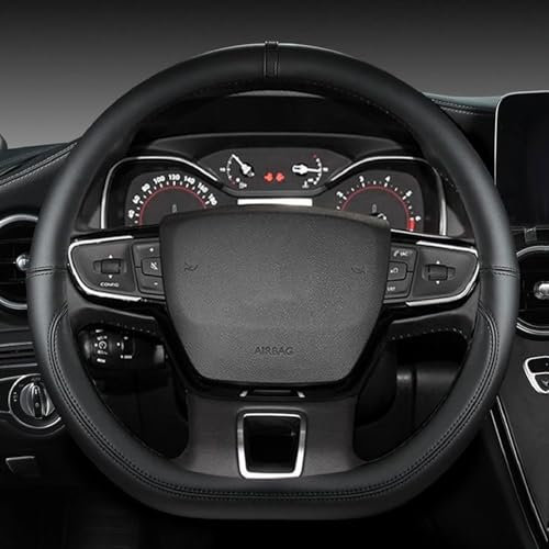 ISTOVO Lenkradbezug Auto für Mercedes Benz SL (R232) 2021 2022 2023 2024 2025, Lenkradabdeckung Leder Lenkradhülle Lenkrad Abdeckung Atmungsaktive Lenkradschutz Lenkradschoner,E/Black