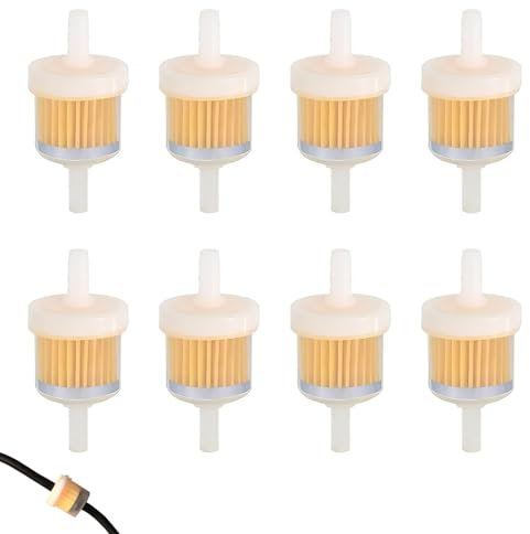 8 Pezzi Filtro Benzina 6mm per Scooter ATV Dirt Bike Go Kart, Filtro Carburante Universale Rapido con Elemento Filtrante Ultrafine, Kit Filtri Carburante Moto per Veicoli a Motore Raffreddati ad Aria