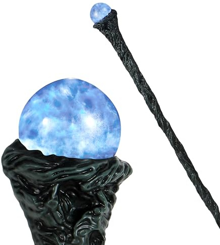 Spooktacular Creations Blau LED Antiker Gehstock Halloween Gehstöcke Walking Cane, magischer Gehstock, Requisiten Accessoire für Halloween-Anziehpartys, Rollenspiel Kostüme