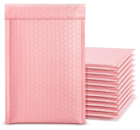 30PCS Self-Seal Bubble Mailers, Padded Envelopes, Poly Bubble Mailers, Postal Wrap Envelope for Shipping, Mailing, Packaging, Pink(20 X 25CM)