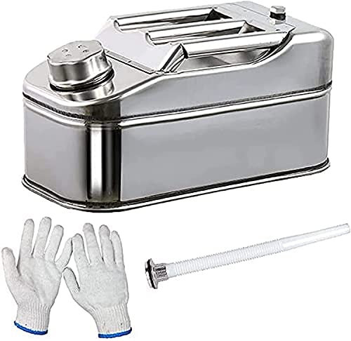 Bidón de Gasolina de Acero Inoxidable 304, bidón de Gasolina con Sello de 5 l, Tanque de Almacenamiento de Gasolina y diésel con Tubo guía de Aceite, práctico contenedor de Combustible para