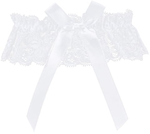 Ouligay Weiß Strumpfband Hochzeit Damen Spitze Weiße Strumpfbänder für Die Braut Brautschmuck,Oberschenkel Strumpfband,Wedding Garters for Bride Hochzeitsstrumpfband Oberschenkelstrumpfbände für Damen